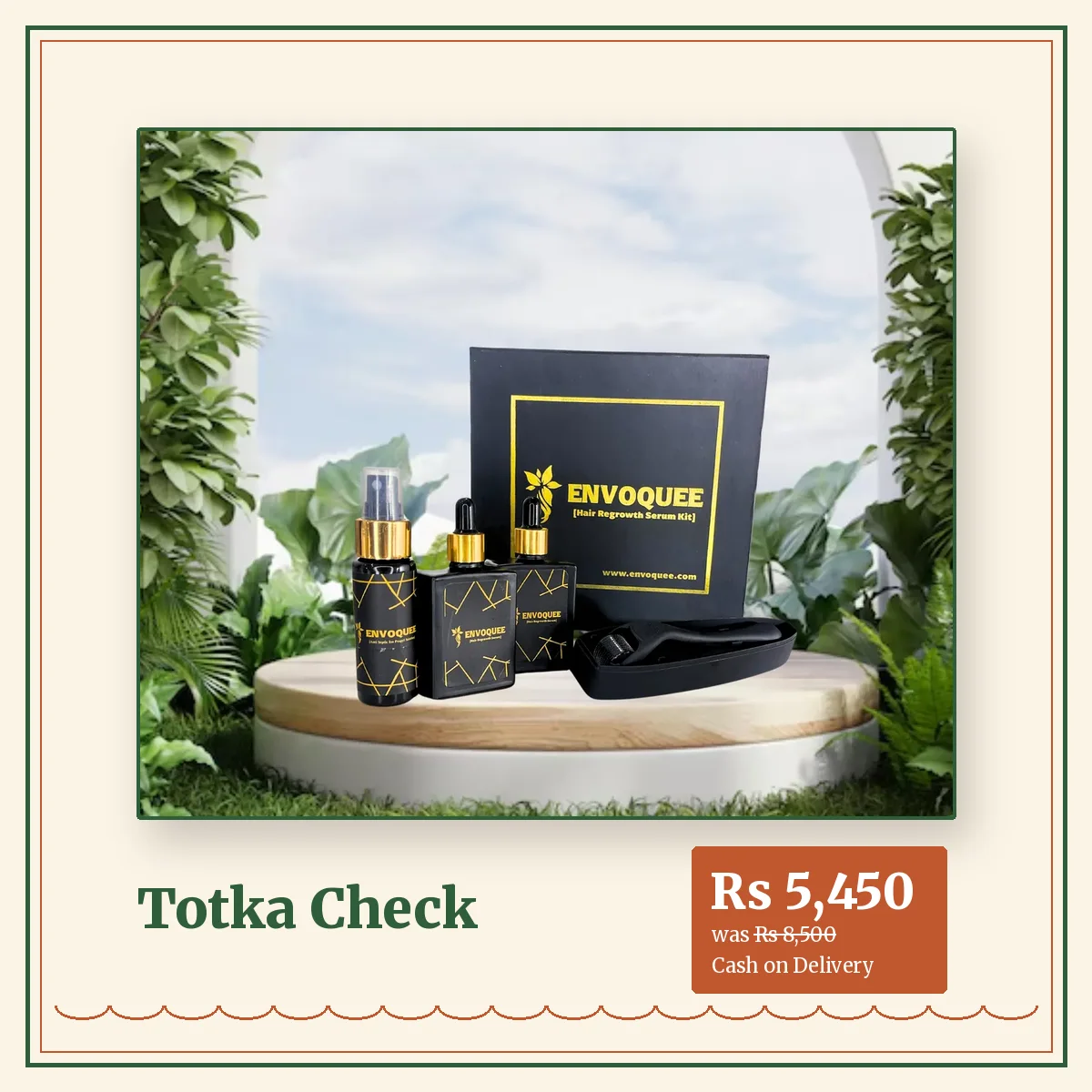 Totka Check: Hair Regrowth Serum Kit with hair serum, Anti Septic prep spray and 540-needle derma roller, Rs 5,450 with cash on delivery